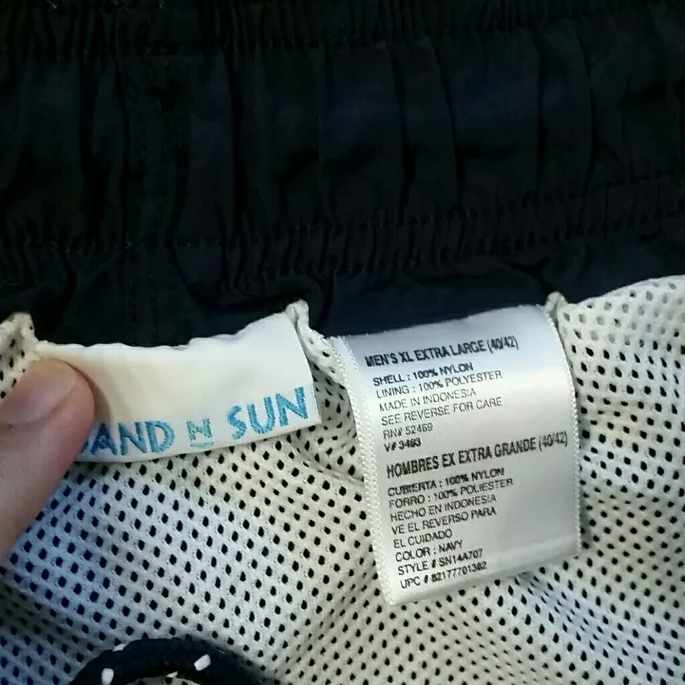 Sand N‎ Sun Mens Navy Swim Trunks Size XL
